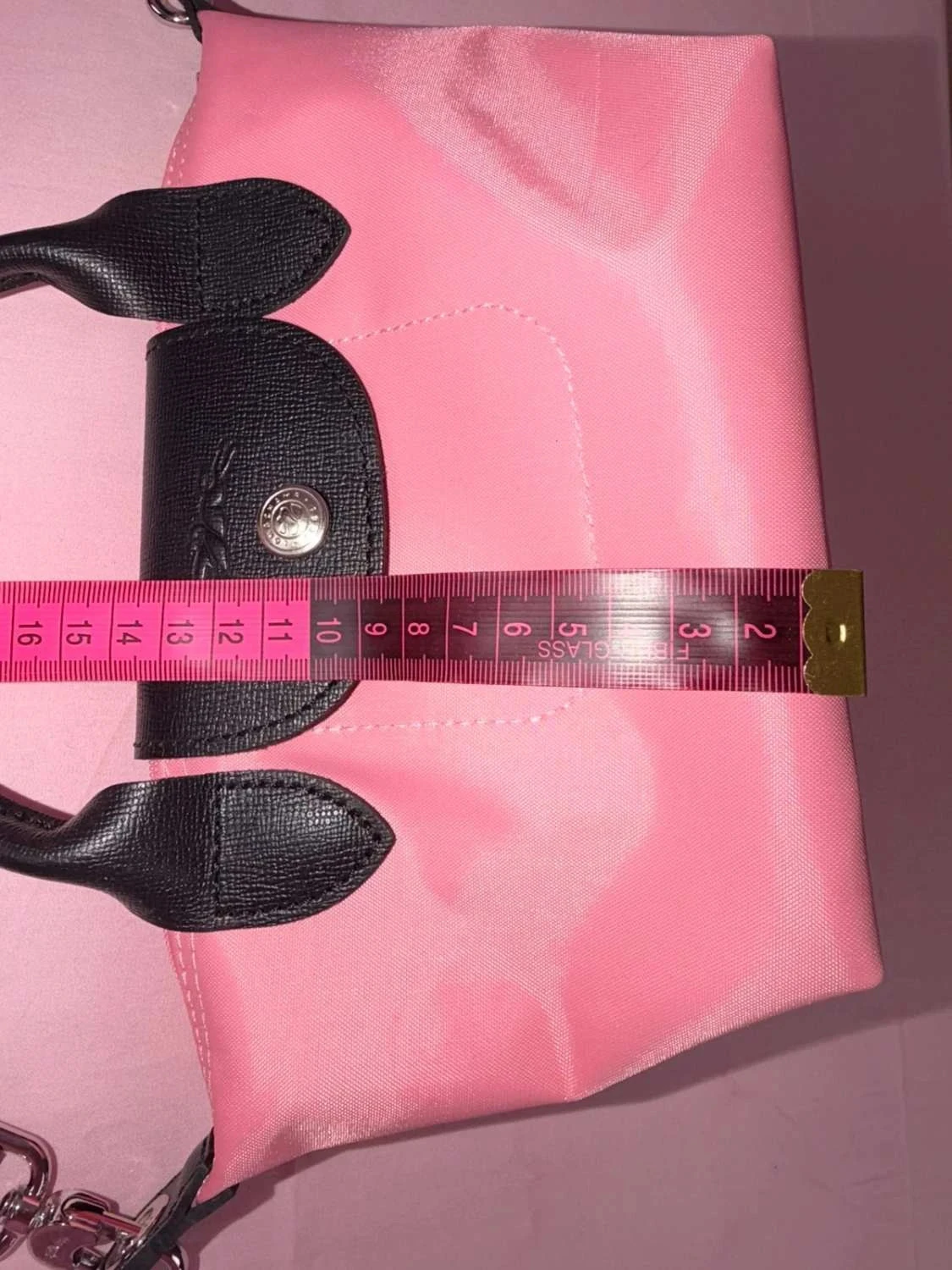 Kleine roze en zwarte Longchamp-tas schoon – photo 12